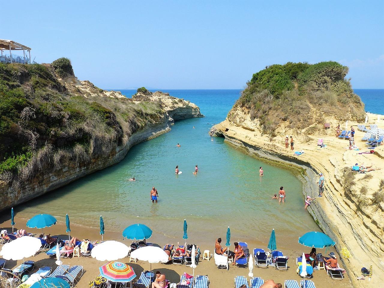 Görögország, Korfu, Sidari, Maria`s Beach Hotel, tengerpart