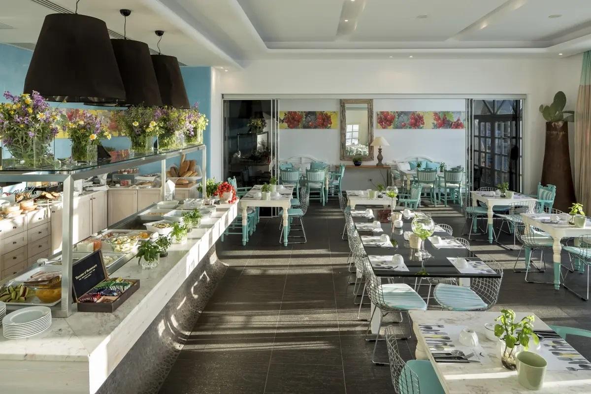 Görögország, Santorini, Fira, Aressana Spa Hotel & Suites, étterem