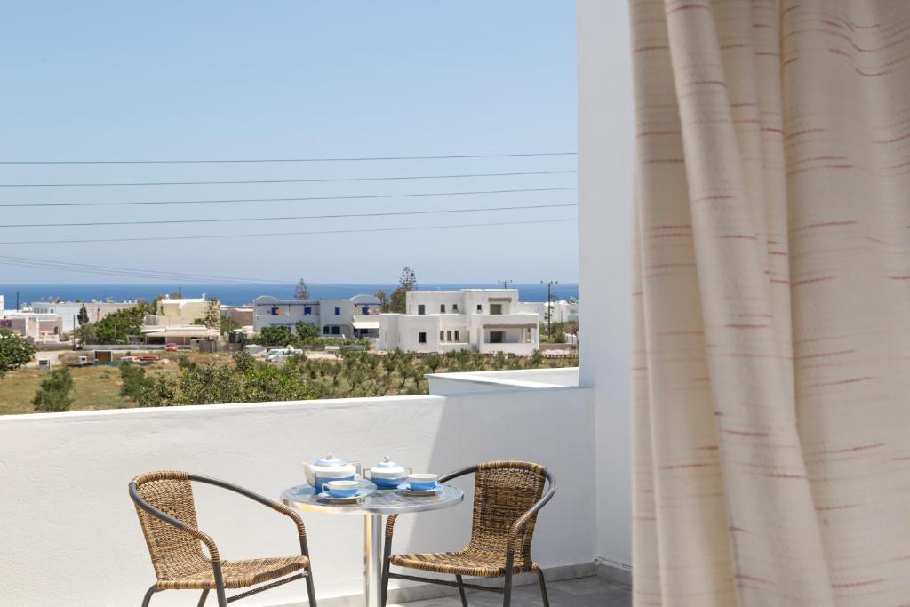 Görögország, Santorini, Kamari, Areti Hotel, erkély